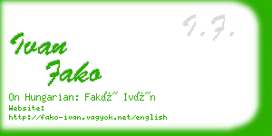 ivan fako business card